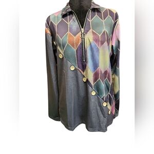 MISSLOOK Multicolor Patterned Top NWOT MED